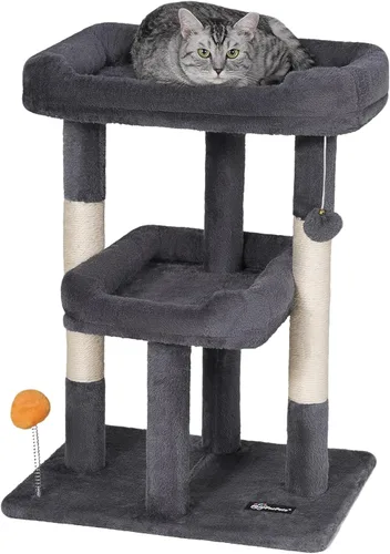 FourFurPets Árbol para gatos de 27.6 pulgadas, torre para gatos de interior, condominio para gatos grandes, árbol pequeño para gatos con poste