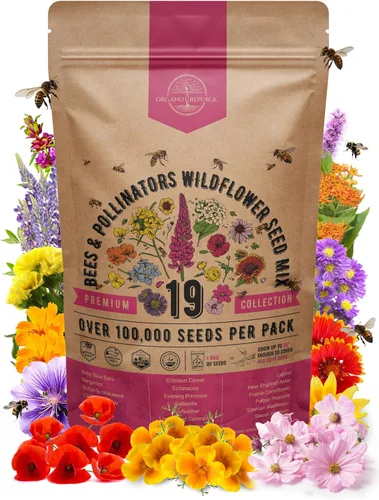 Miniatura 7 de Organo Republic Mezcla de 16 semillas de flores silvestres perennes para interiores y exteriores, más de 25,000 semillas de jardín de flores