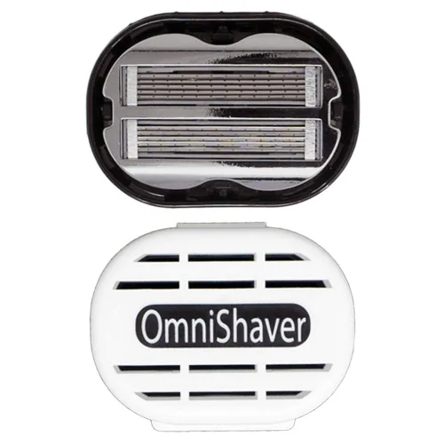 Omnishaver prémium con estuche de viaje blanco, la forma más rápida de afeitarse la cabeza, las piernas, los brazos, el cuerpo | Una alternativa a