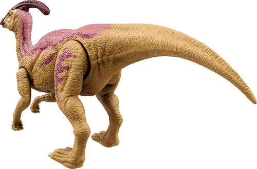 Miniatura 6 de Mattel Jurassic World - Figura de acción de dinosaurio Wild Roar, parasaurolophus con columna vertebral brillante revelan luces y sonido, juguete