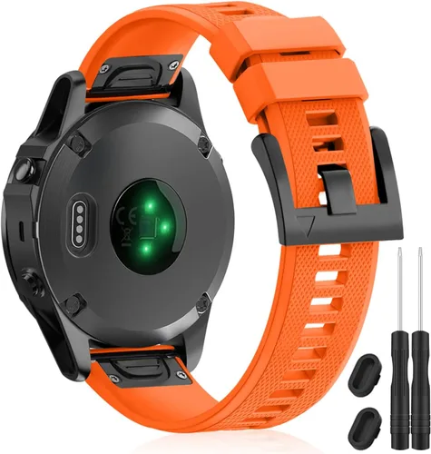 Miniatura 9 de ZEROFIRE Correa de repuesto compatible con Garmin Fenix 5/Fenix 6/Fenix 7, correa de silicona de 0.866 pulgadas para Fenix 8, Fenix E de 1.772