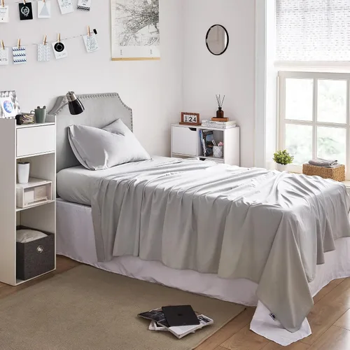 Miniatura 2 de Byourbed Snorze® Cloud - Juego de sábanas Coma Inducer® Peach Soft Microfiber - Twin XL en gris glaciar