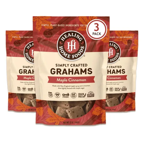 Miniatura 16 de Healing Home Foods Galletas Graham clásicas horneadas, sin gluten, hechas con harina de almendras, jarabe de arce orgánico y canela orgánica