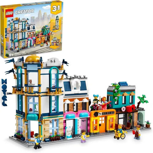 Miniatura 7 de LEGO Creator 3 en 1 Set de Construcción de Edificios de la Calle Principal, Incluye una Ciudad de Juguete, Edificio Art Deco, Calle del Mercado