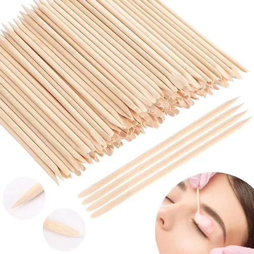 Miniatura 10 de JANYUN 200 varillas aplicadoras de cera para cejas, espátulas de cera de madera para cara y pequeños palos de depilación (sin asa)