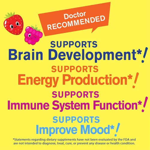 Miniatura 3 de WellYeah Gomitas de vitamina B12 para niños, aumenta la energía, mejora la función cerebral y fortalece el sistema inmunológico, sin OMG, sin