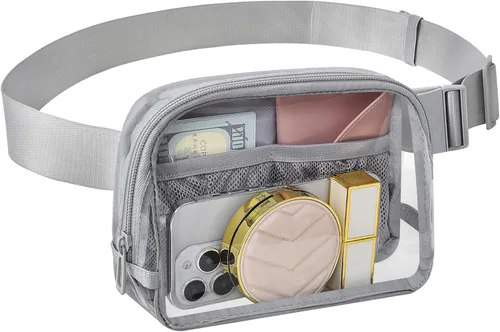 Miniatura 6 de Riñonera transparente para eventos de estadio, bolsa de cinturón transparente para mujeres y hombres, para conciertos, deportes, playa, senderismo