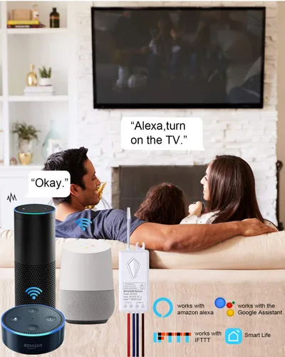 Miniatura 3 de Interruptor de luz inteligente – Thinkbee 2.4Ghz Wifi Kit de interruptor de luz inalámbrico, compatible con Alexa, Google Assistant e IFTTT, control