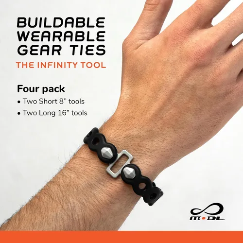 Miniatura 2 de MODL Infinity Tool 2.0 Correas modulares (paquete de 4) - Multiherramienta flexible, correa de engranaje, dispositivo portátil para aventuras al