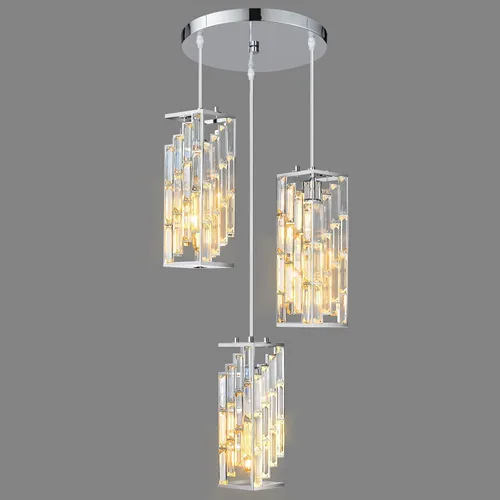 Miniatura 22 de Iluminación colgante dorada moderna, mini candelabros de cristal, lámpara colgante ajustable para cocina, isla, comedor, dormitorio (paquete de 1)