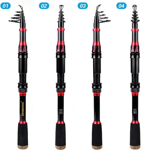 Miniatura 7 de Combo de caña de pescar y carrete, caña de pescar telescópica de fibra de carbono de 6.9 pies con combo de carrete de spinning/baitcasting, agua A