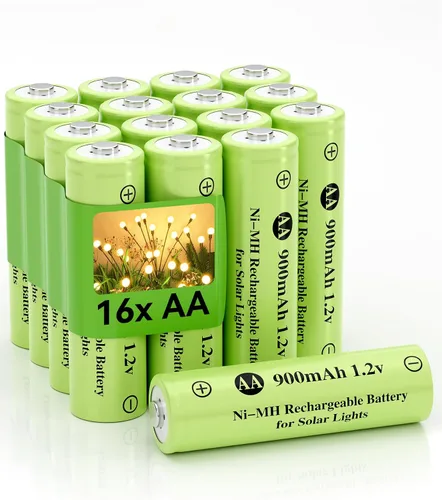 Miniatura 10 de Batería recargable AA Ni-MH de 1.2 V, batería recargable AA 900mAh 1.2V precargada, alta capacidad para luces solares al aire libre, lámparas