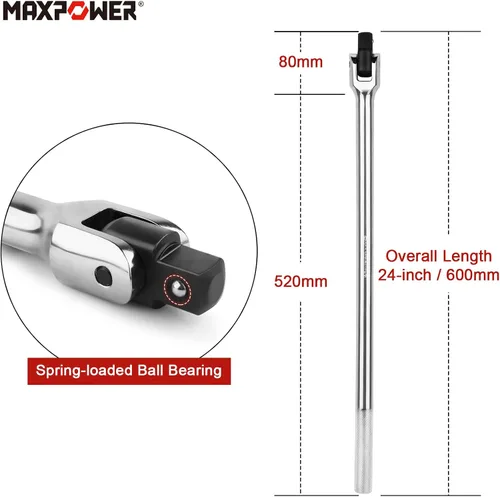 Miniatura 2 de MAXPOWER Barra de disyuntor de 3/4 de alta resistencia de 24 pulgadas con mango flexible