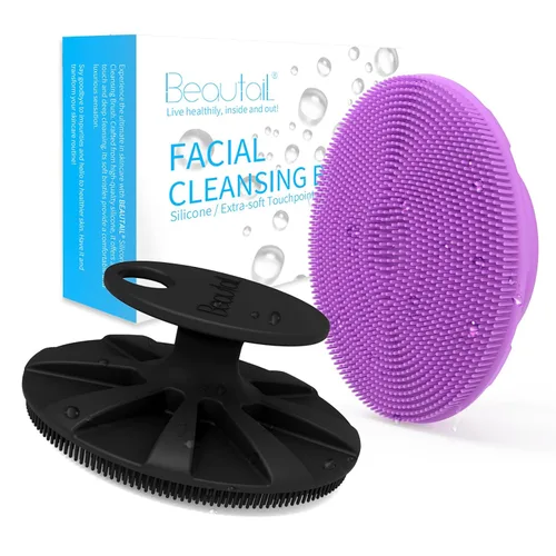 Miniatura 7 de BEAUTAIL Cepillo facial de silicona, 2 unidades, cepillo de limpieza facial manual, exfoliante facial suave para pieles sensibles, cepillo facial