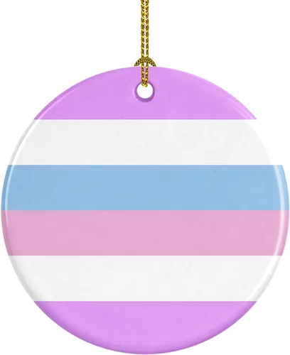 Miniatura 21 de Caroline's Treasures Trigender Pride - Adorno de cerámica para colgar en el árbol de Navidad, para el hogar, Navidad, fiestas, regalo, 3 pulgadas