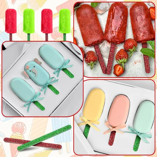 Miniatura 7 de 30 piezas de palos acrílicos reutilizables, palos para pasteles, moldes para popcakes, palos para helados con espejo, moldes para pasteles de helado