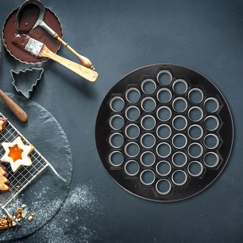Miniatura 6 de DOITOOL Molde ruso para hacer ravioles para hacer albóndigas, pelmeni, molde de metal, pelmeni, máquina de albóndigas de carne, cortador