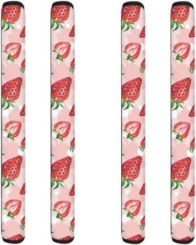 Miniatura 35 de Coldinair Fundas protectoras antideslizantes para manijas de puerta de refrigerador con estampado de mármol aguamarina, asas de decoración