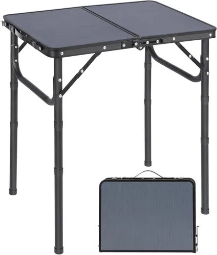 Miniatura 9 de REDCAMP Mesa de campamento cuadrada pequeña plegable de 24 pulgadas con patas de altura ajustable, mesa plegable de aluminio ligero y portátil