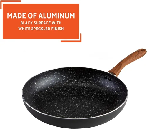 Miniatura 3 de IMUSA USA Woodlook Sartén de Piedra Negra de 8" con Mango de Aspecto de Madera e Interior Antiadherente Moteado, 8