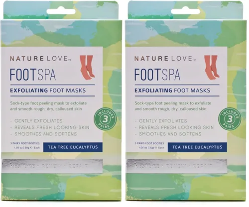Miniatura 8 de Nature Love - Mascarilla exfoliante para pies Menta lavanda exfolia suavemente Sin parabenos (3 pares)