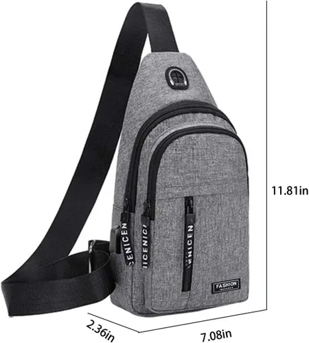 Miniatura 3 de Gecau Bolso bandolera multiusos - Bolso cruzado en el pecho - Mochila deportiva de senderismo - Mochila casual para hombres y mujeres