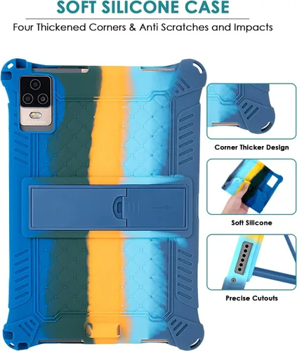 Miniatura 7 de DETUOSI Funda de silicona para tablet Okaysea de 10,1 pulgadas con lápiz stylus y correa para el hombro, funda con soporte multiángulo, funda suave