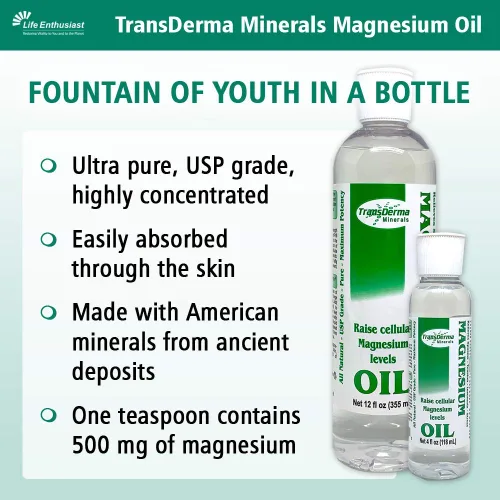 Miniatura 3 de Aceite de magnesio de 4 onzas – Suplemento de magnesio puro y potente para la salud de la piel – Cloruro de magnesio líquido puro hexahidrato hecho