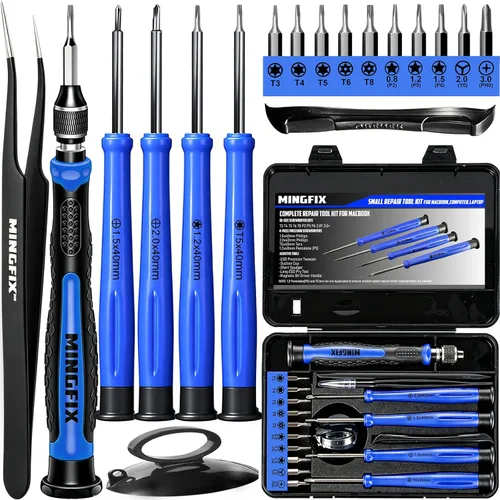 Kit de herramientas de reparación para Apple Macbook, MINGFIX Juego de destornilladores para Macbook Pro/Air con P2 P5 P6 Pentalobe, T3 T4 T5 T6 T8