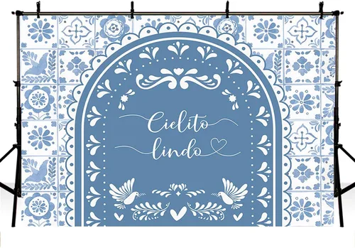 Miniatura 3 de MEHOFOND Telón de fondo Cielito Lindo Baby Shower de 7 x 5 pies, arco azul, Cielito lindo, decoración de fiesta de baby shower, pancarta, decoración