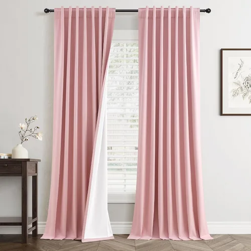 Miniatura 40 de Cortinas Opacas de Lino Beige Blanco de 84 Pulgadas de Largo, Juego de 2 Paneles para Sala de Estar y Dormitorio, Térmicas con Reducción de Ruido