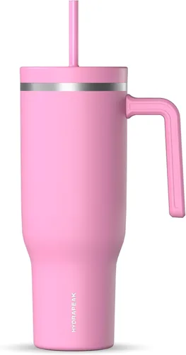 Miniatura 29 de Hydrapeak Voyager Vaso de 40 oz con Asa y Tapa con Pajita Botella de Agua Reutilizable de Acero Inoxidable Taza de Viaje Compatible con Portavasos
