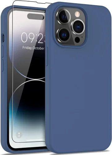 Miniatura 15 de DEENAKIN Funda compatible con iPhone 14 Plus con protector de pantalla, funda mejorada para cámara, goma de gel de silicona suave probada contra