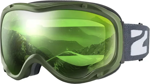 Miniatura 8 de ZIONOR Lagopus Gafas de protección UV para esquí y snowboard, antiniebla, para hombres, mujeres, jóvenes A0-vlt 10.5% Marco Blanco Lente Plata