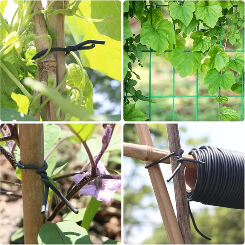 Miniatura 4 de Brida de alambre flexible para jardín, lazos para plantas de giro suave, soporte para plantas para apoyar y fijar ramas de plantación de jardín