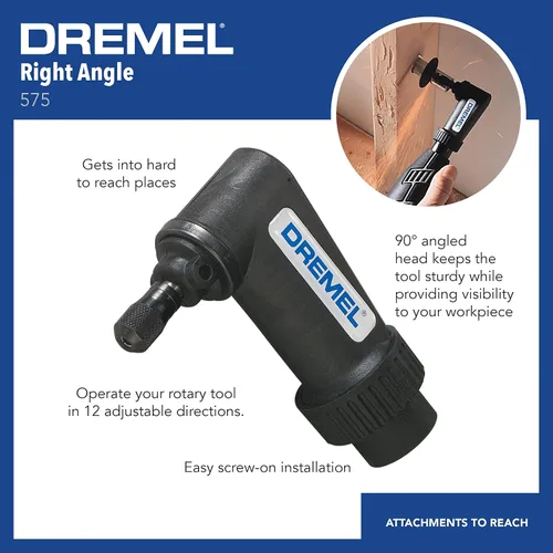 Miniatura 13 de Herramienta rotativa Dremel Mfg 575 con accesorio para ángulo recto