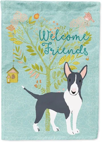 Miniatura 110 de Caroline's Treasures BB7594GF Bandera de jardín de Husky siberiano con texto en inglés "Welcome Friends" - Bandera decorativa para patio exterior