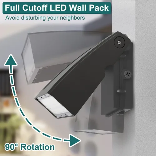 Miniatura 3 de kadision Paquete de luz LED de pared de 30 W con fotocélula del atardecer al amanecer, luz de pared de corte completo ajustable de 0-90°