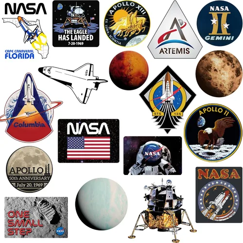 Miniatura 4 de NASA Missions - Paquete variado de calcomanías de vinilo grandes de lujo, para laptop, botella de agua, álbumes de recortes, tableta, monopatín
