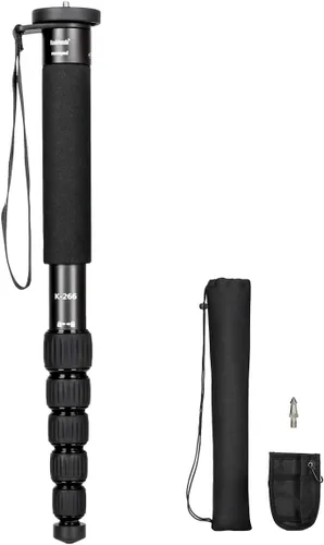 Miniatura 9 de Koolehaoda Monopod profesional de fibra de carbono, 6 secciones portátil compacto cámara de viaje monopod Unipod Stick para Canon Nikon Sony DSLR