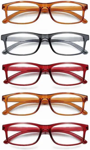Miniatura 11 de Paquete de 5 lentes de lectura con bloqueo de luz azul, lentes de lectura para mujeres y hombres, filtro antirayos ultravioleta/reflejo, anteojos