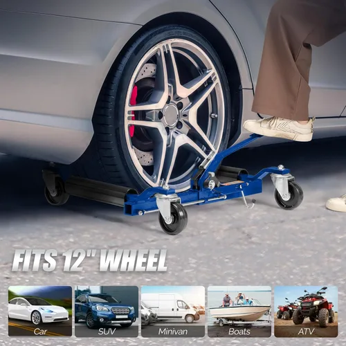Miniatura 6 de TUFFIOM Juego de 4 gatos para ruedas de automóvil, patines mecánicos de 6000 libras, gato de posicionamiento de vehículo de 12 pulgadas, rodillos