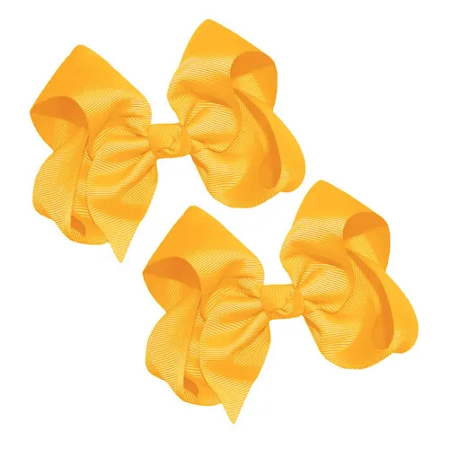 Miniatura 40 de WEBB DIRECT2U Juego de dos lazos para el pelo de grogrén sólido de 4 pulgadas, pinzas de cocodrilo, color verde manzana