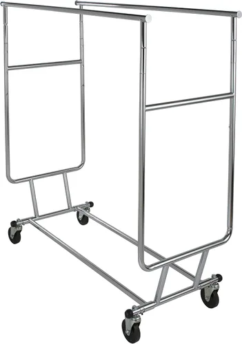 Miniatura 4 de Econoco Estante de ropa de doble brazo, estante de exhibición de ropa de 55 pulgadas de alto x 48 pulgadas de ancho, grado comercial resistente