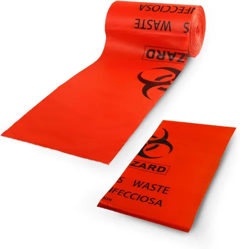 C CRYSTAL LEMON Bolsas de riesgo biológico, 10 galones, 24 x 24 pulgadas, paquete de 50, bolsas de residuos de riesgo biológico resistentes,
