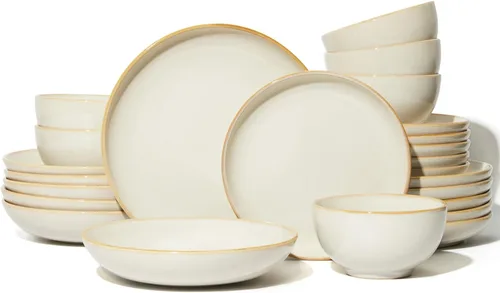 Miniatura 14 de Pokini - Juegos de vajilla de gres para cena, juego de platos y cuencos de cerámica, platos de cocina aptos para microondas y lavavajillas, platos