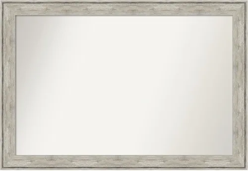 Miniatura 218 de Amanti Art Espejo de baño plateado para sobre fregadero, 28 x 47 pulgadas, espejo rectangular de plata imperial, marco de madera tradicional de gran