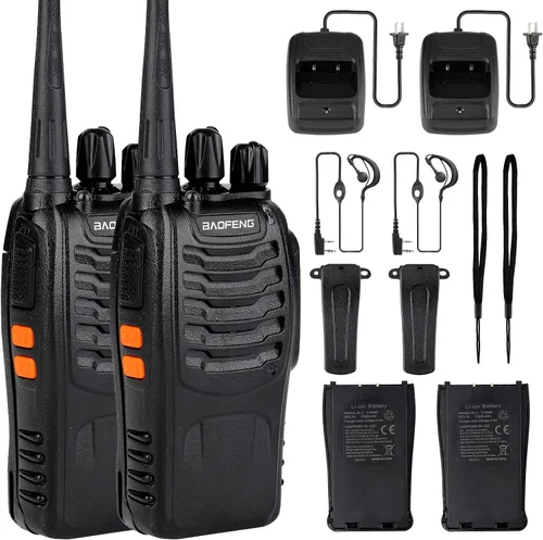 Miniatura 9 de BAOFENG Walkie Talkies 888S recargable de largo alcance con auriculares para adultos, radio profesional de 16 canales, radios bidireccionales