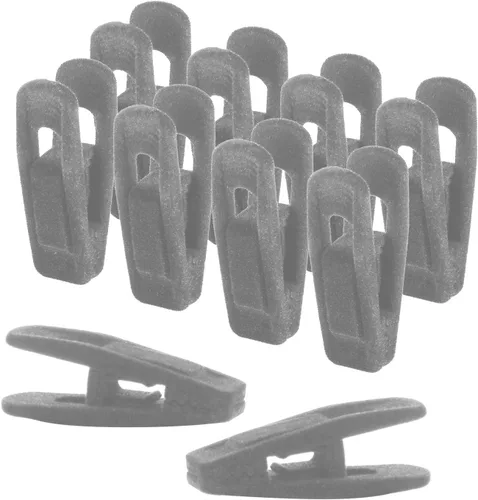 Clips de terciopelo, paquete de 20, material duradero que no se rompe, perchas a juego de nuestra marca y tu percha de terciopelo existente, Gris