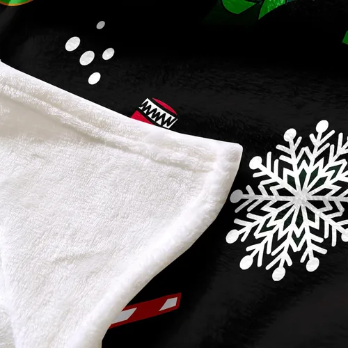Miniatura 7 de Bedbay Manta de Navidad de dibujos animados, decoración de Navidad, con patrón de copos de nieve de hombre de jengibre, ultra suave, manta